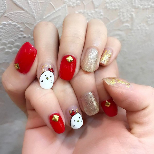 靚麗的紅色美甲，讓你美美過春節！